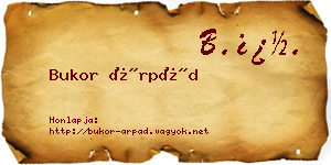 Bukor Árpád névjegykártya