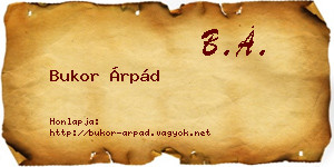 Bukor Árpád névjegykártya