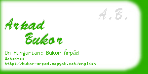 arpad bukor business card